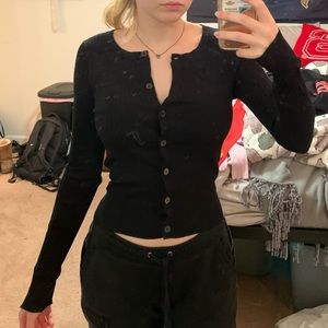 Black cropped sweater